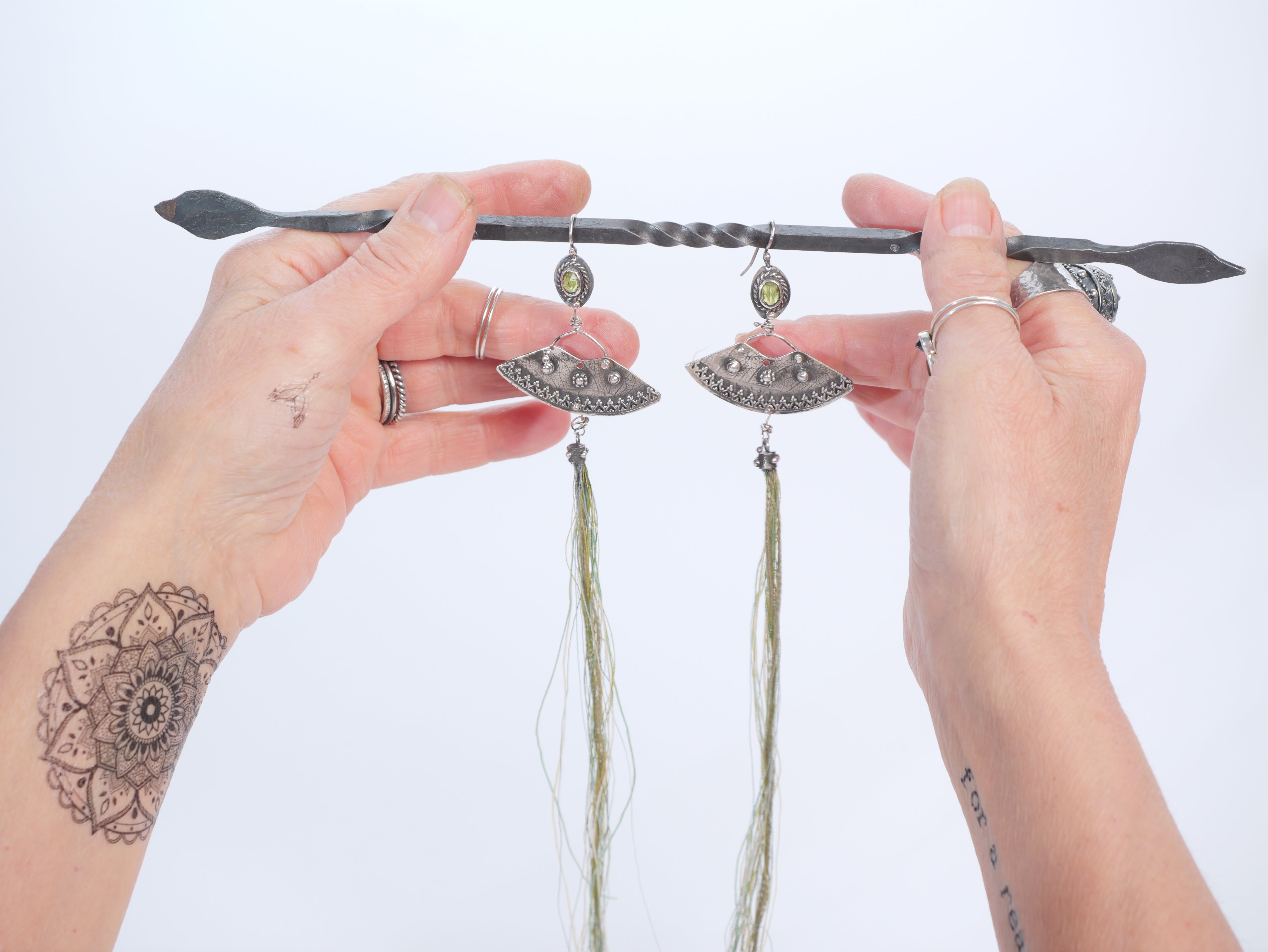 Earrings 63: VERDANT CASCADE - Peridot Statement Earrings