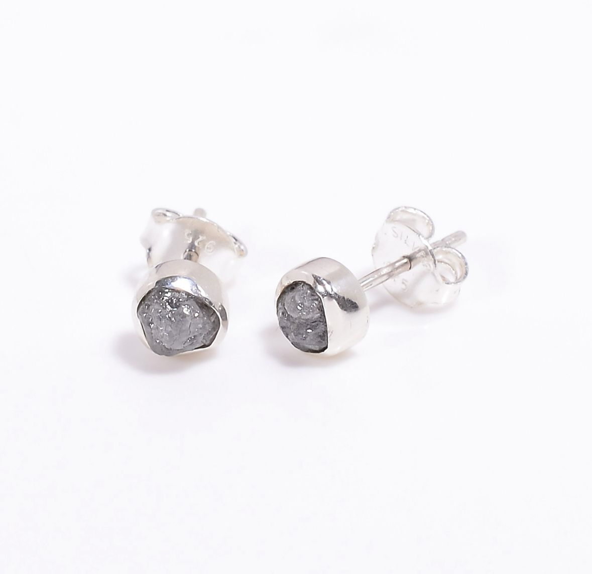 Earrings 69: RAW LIGHT STUDS - Raw Diamond Stud Earrings